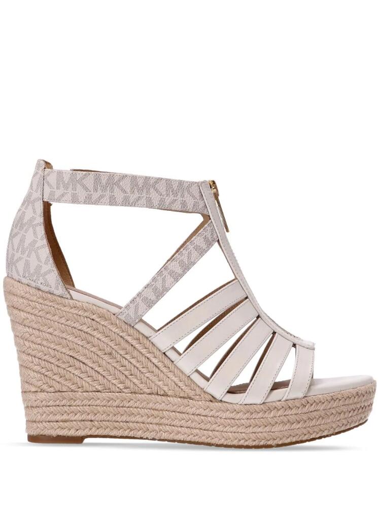 Michael Michael Kors Bradley platform wedge jute-wrapped sandals - Neutrals Cover