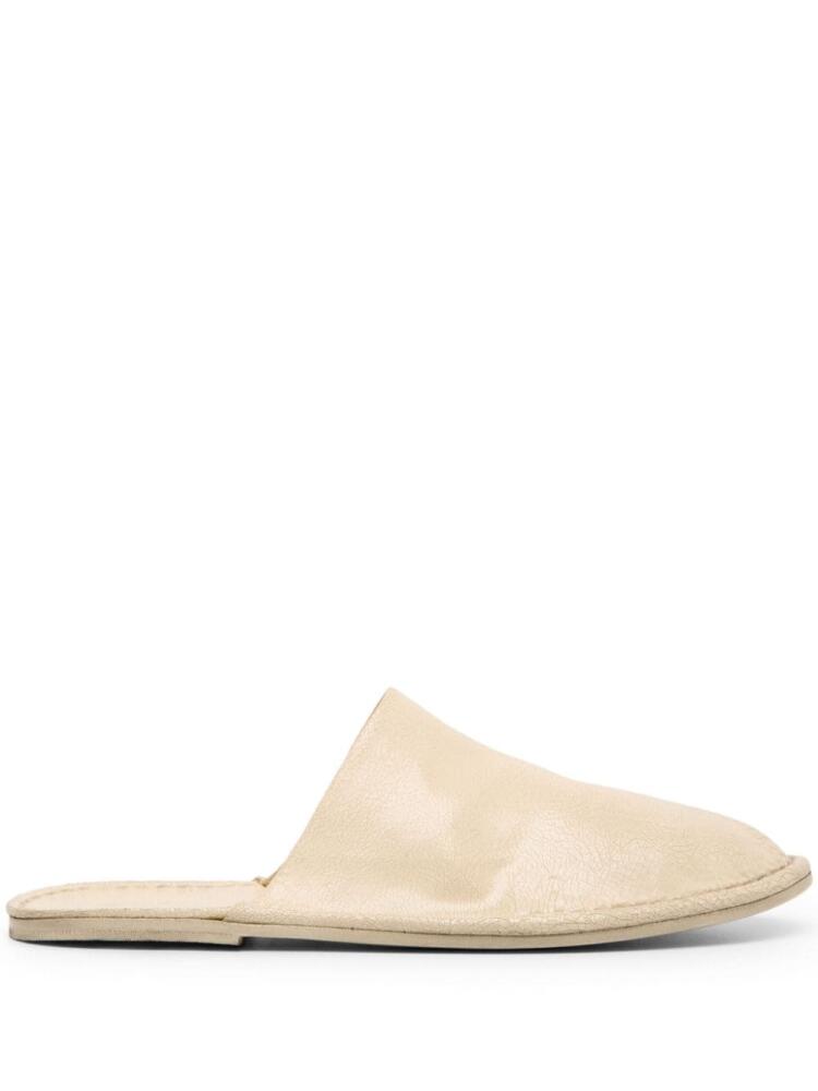 Marsèll round-toe leather slippers - Neutrals Cover