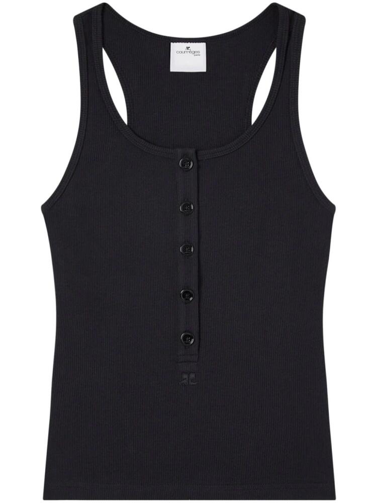 Courrèges 90's Rib tank top - Black Cover