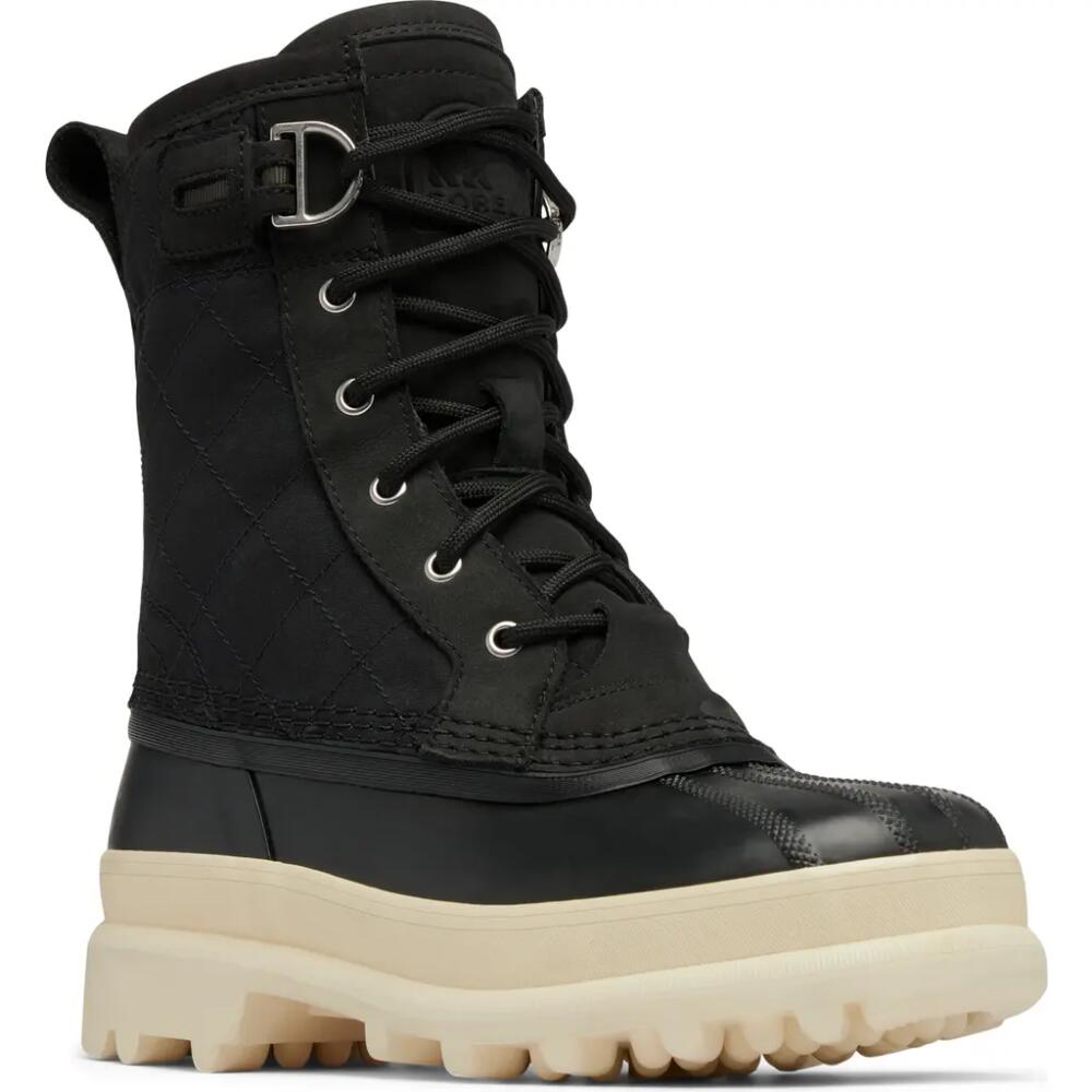 SOREL Caribou Royal Waterproof Boot in Black/Chalk Cover