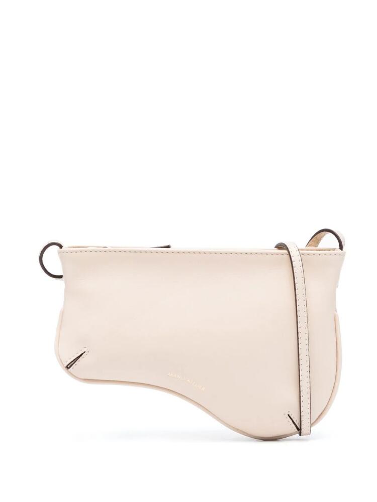 Manu Atelier logo-detail leather shoulder bag - Neutrals Cover