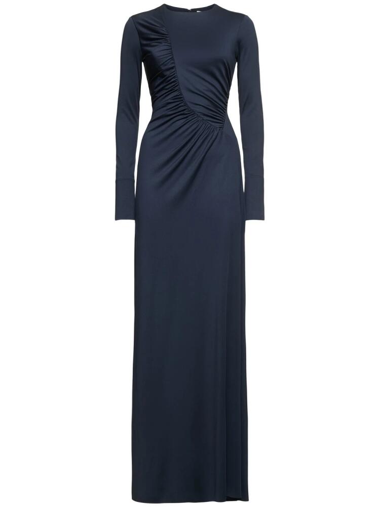 VICTORIA BECKHAM Ruched Fluid Jersey Long Dress Cover