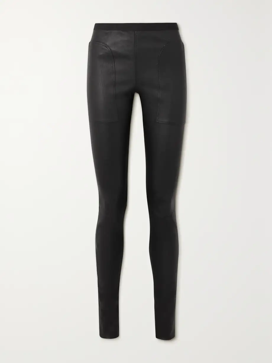 Rick Owens - Leather-blend Leggings - Black Cover