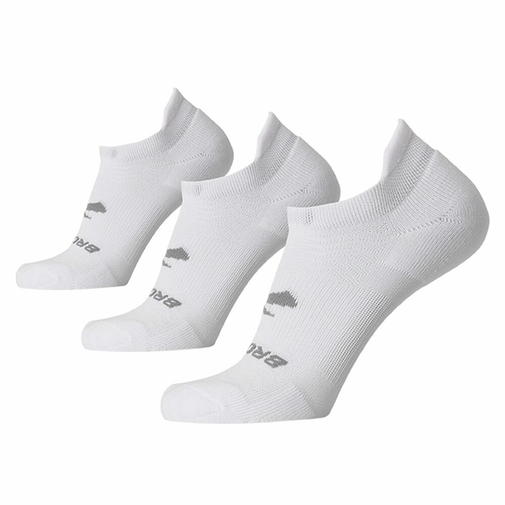 Brooks RunIn No Show Socks 3 Pack | Women's | White Cover