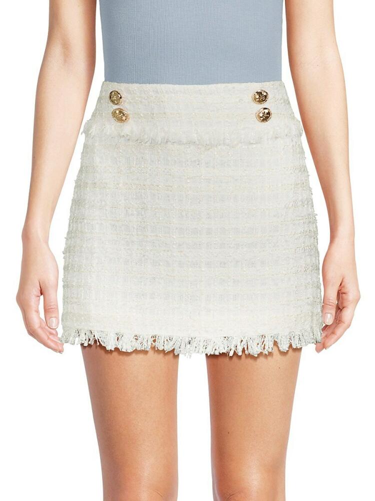 Walter Baker Women's Daphine Tweed Fringe Mini Skirt - Angelic Tweed Cover