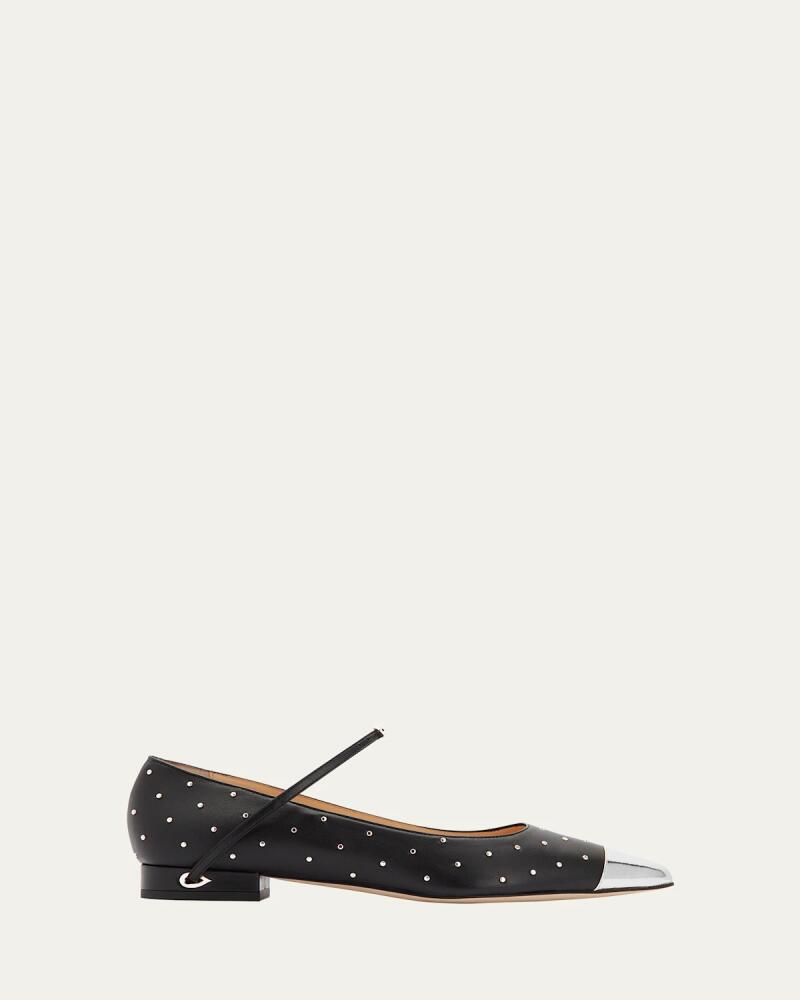 Jennifer Chamandi Lorenzo Bicolor Stud Ballerina Flats Cover