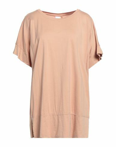 Noumeno Concept Woman T-shirt Light brown Cotton Cover