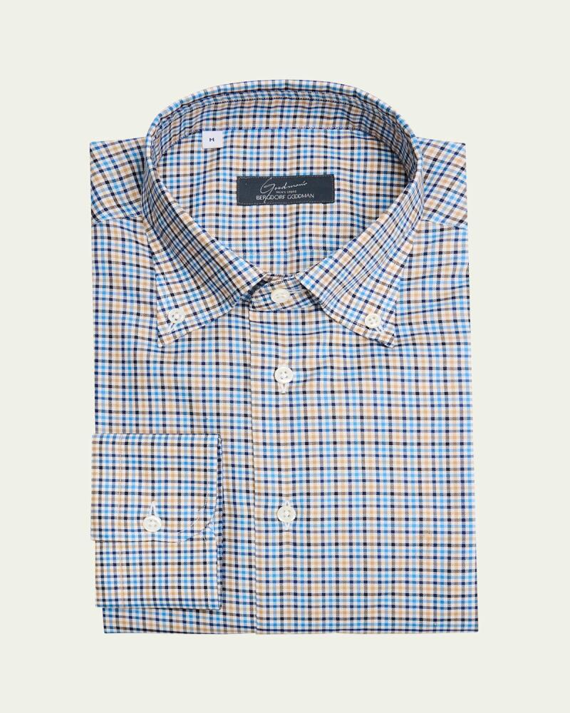 Bergdorf Goodman Men's Cotton Graph Check Sport Shirt Cover