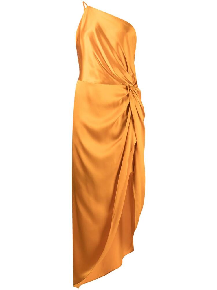 Michelle Mason twist knot silk dress - Orange Cover