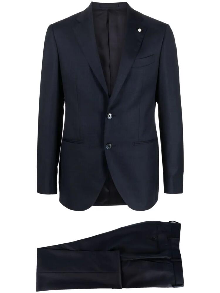 LUIGI BIANCHI MANTOVA single-breasted virgin wool suit - Blue Cover