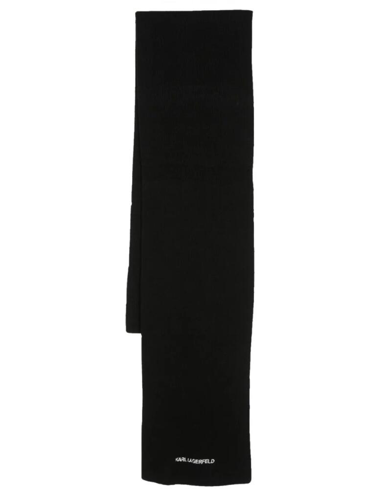 Karl Lagerfeld K/Essential knitted scarf - Black Cover