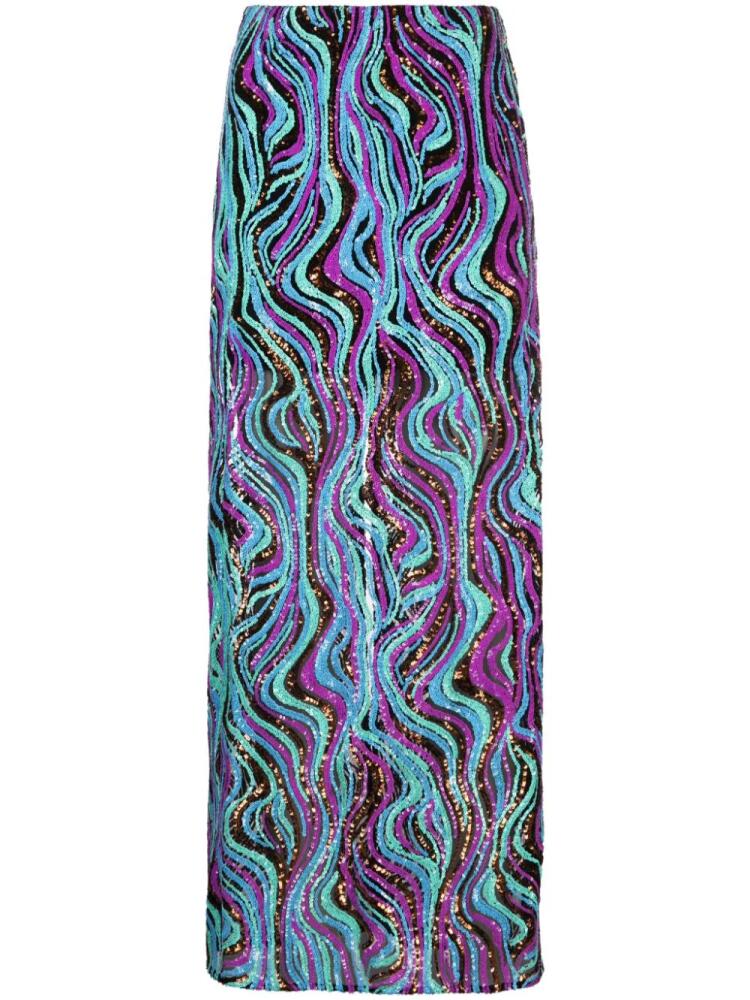 Maje sequinned straight maxi skirt - Blue Cover