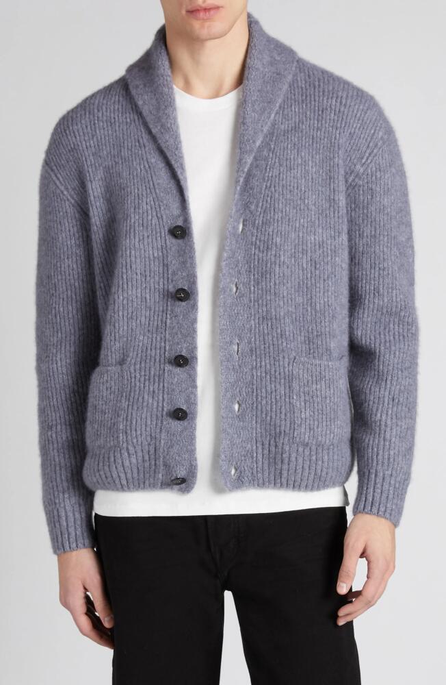 TOM FORD Shawl Collar Brushed Cashmere & Silk Cardigan in Ig399 Ash Grey Cover