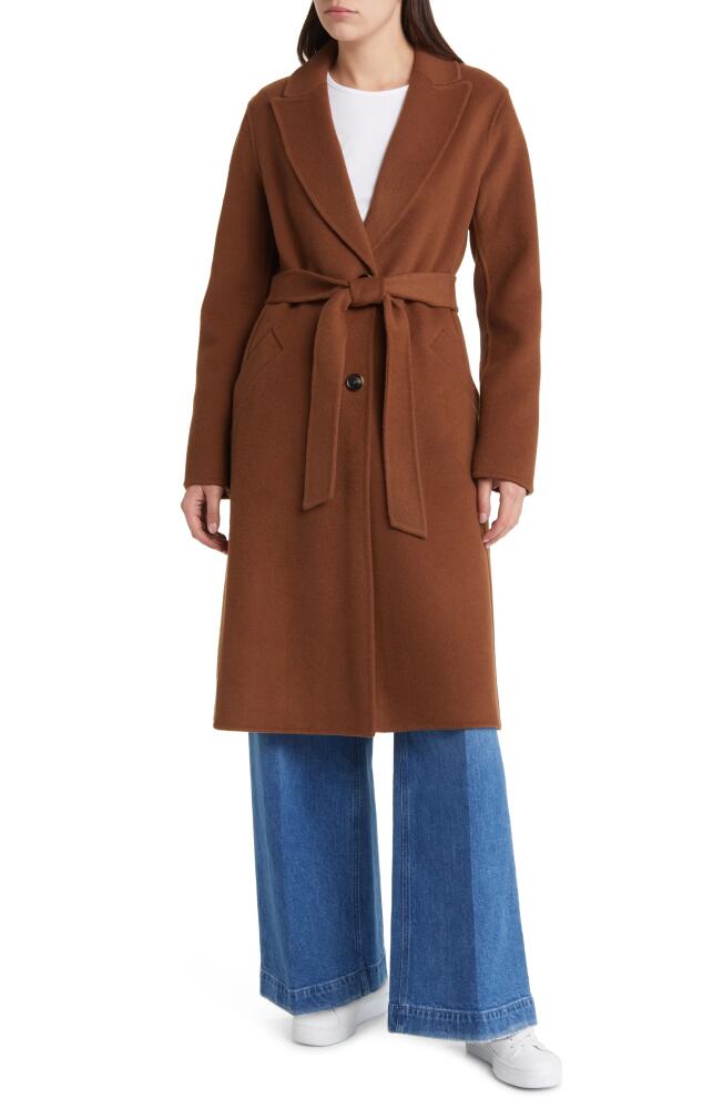 MICHAEL Michael Kors Belted Wool Blend Coat in Luggage Cover