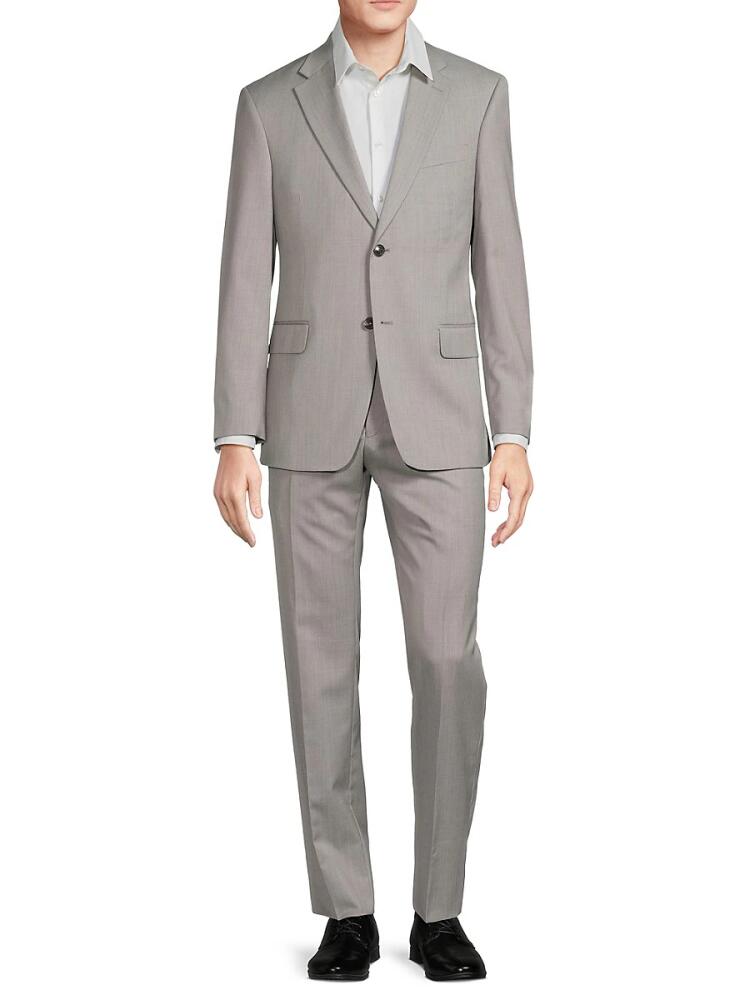 Saks Fifth Avenue Men's Modern Fit Virgin Wool Blend Suit - Grey Cover