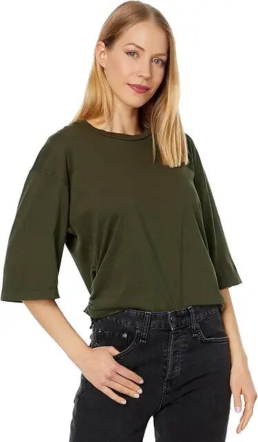 LAmade South Bay Shirred Tee (Army Green) Women's T Shirt Cover