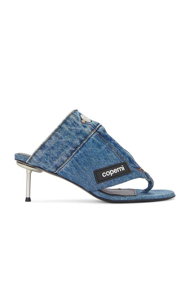 Coperni Denim Open Thong Sandal in Blue Cover