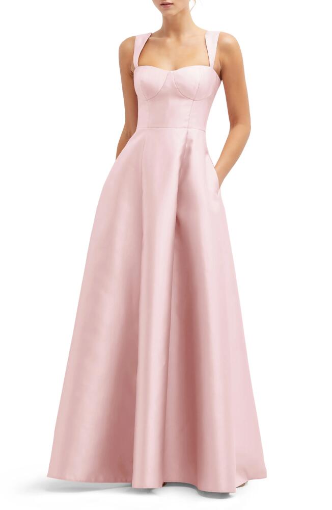 Alfred Sung Bustier Tie Back Gown in Ballet Pink Cover