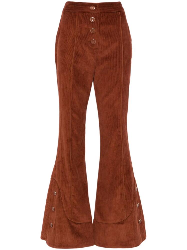 FARM Rio high-waisted corduroy flared trousers - Brown Cover