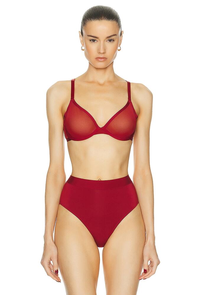 CUUP Mesh Plunge Bra in Red Cover