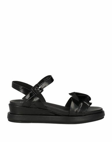 Elvio Zanon Woman Sandals Black Leather Cover