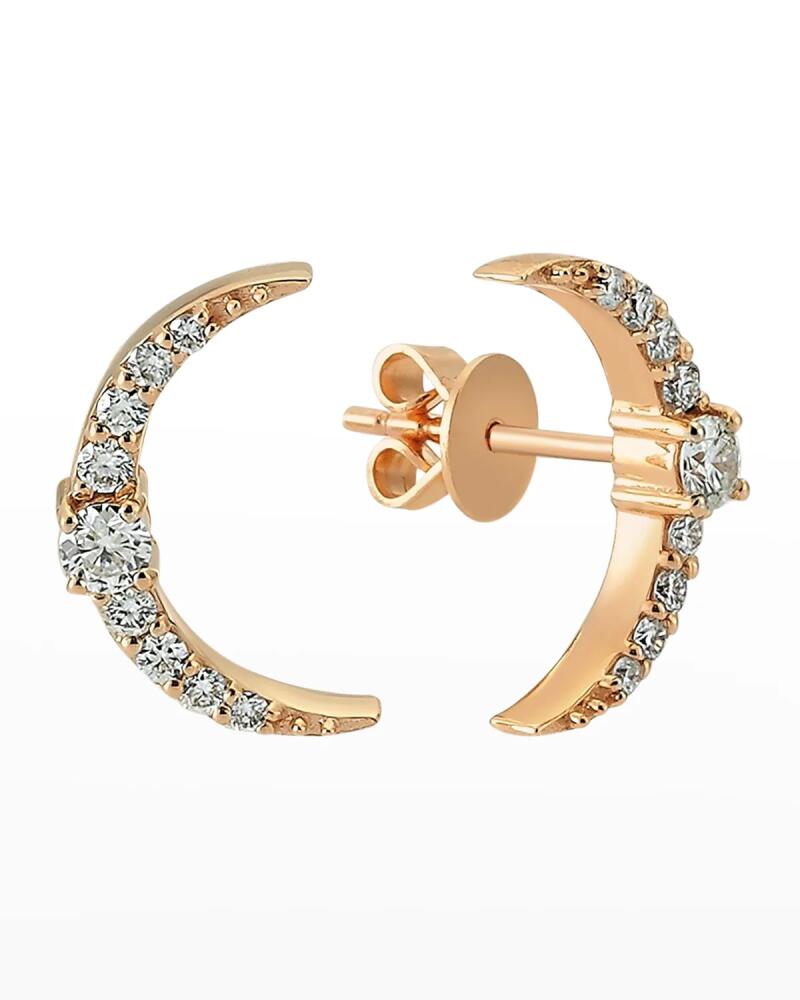 BeeGoddess Crescent Diamond Stud Earrings Cover