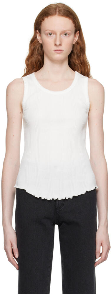 A.P.C. White Scalloped Tank Top Cover