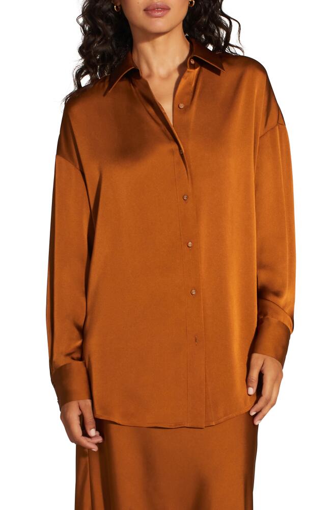 Favorite Daughter The Smooth Ex-Boyfriend Satin Shirt in Caramel Cover