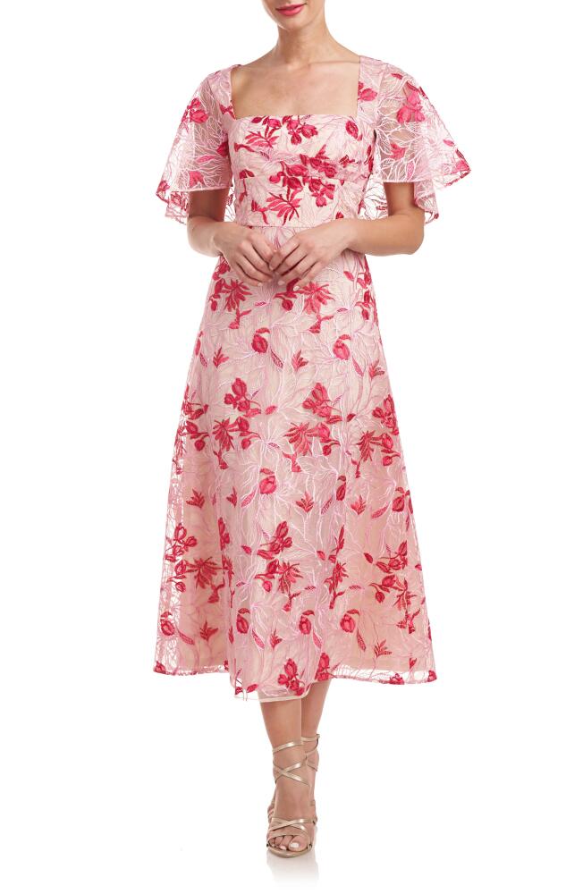 JS Collections Lola Floral Embroidery Cocktail Dress in Raspberry Cover