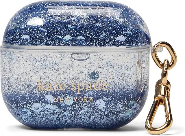 Kate Spade New York Patio Tile Liquid Glitter AirPods Gen 3 Case (Blue Multicolor) Wallet Handbags Cover