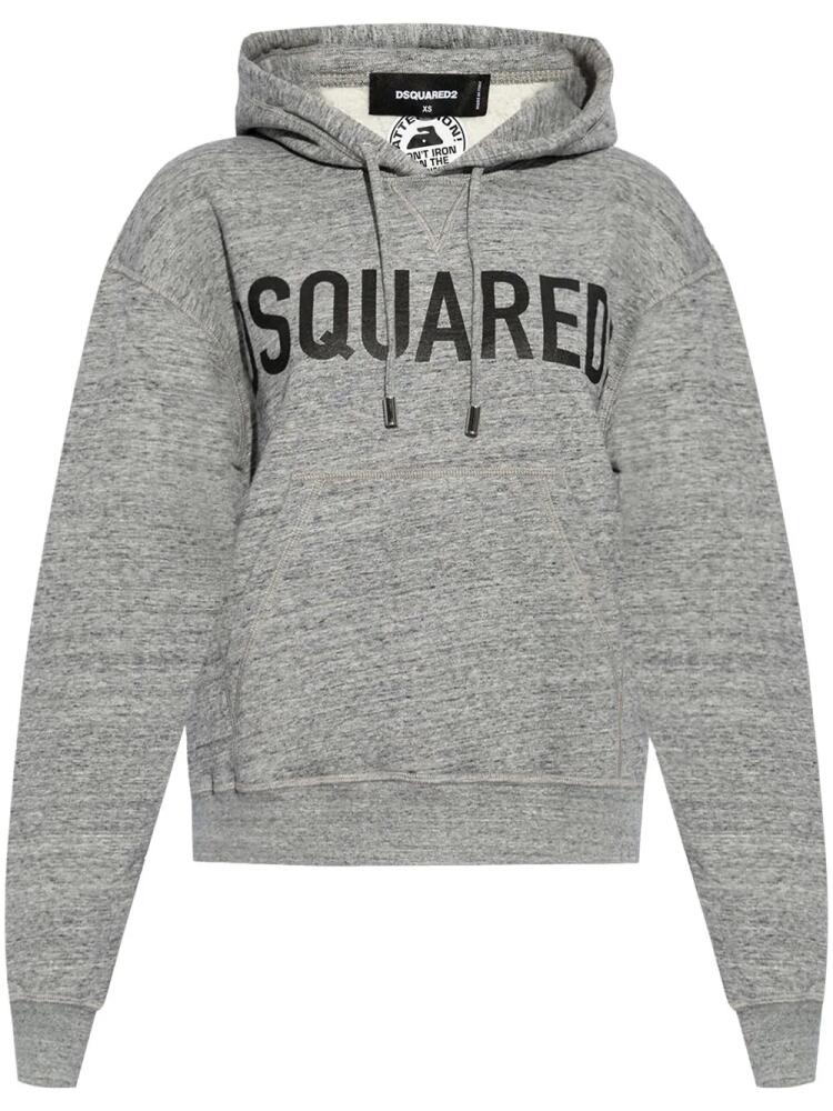 DSQUARED2 logo-print cotton hoodie - Grey Cover