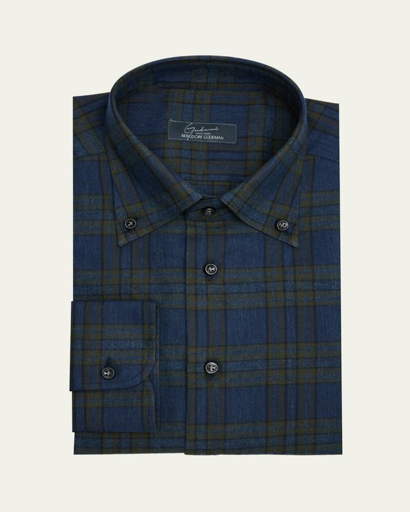 Bergdorf Goodman Men's Cotton Plaid Sport Shirt Cover