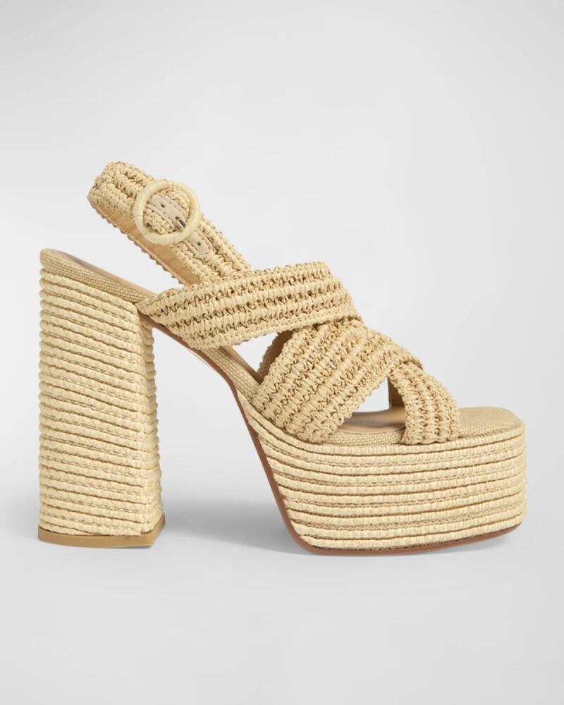 Castaner Faye Raffia Slingback Platform Espadrilles Cover