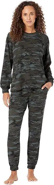 Sanctuary Long Sleeve Popover and Joggers PJ Set (Camo) Women's Pajama Sets Cover