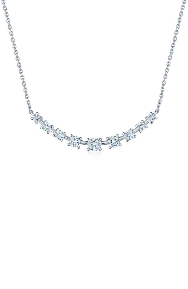 Kwiat Starry Night Curved Bar Diamond Necklace in White Gold/Clear Cover