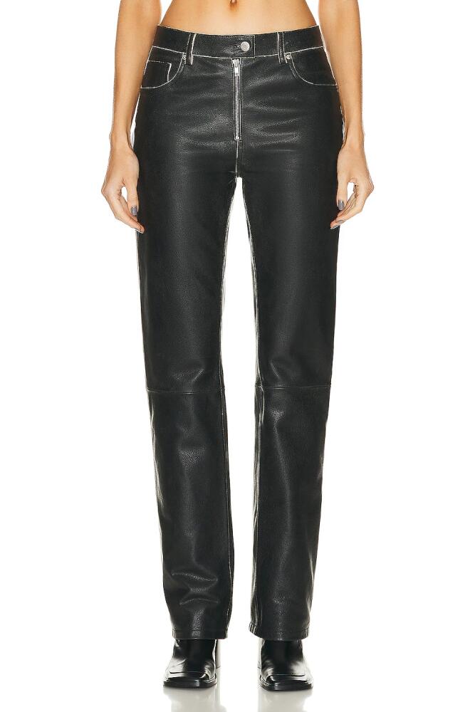 Helmut Lang Leather 5 Pocket Vintage Pant in Black Cover