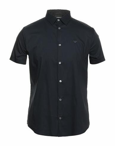 Emporio Armani Man Shirt Midnight blue Cotton, Polyamide, Elastane Cover