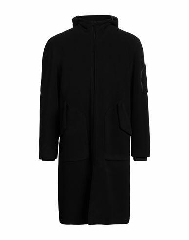 Hevò Man Coat Black Polyester, Viscose, Polyurethane, Elastane Cover