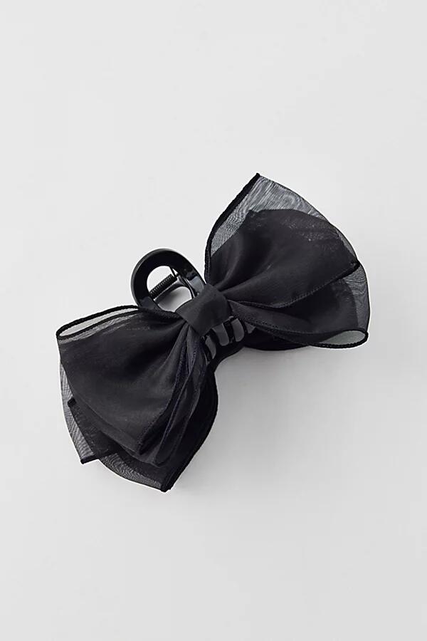 Double Bow Claw Clip in Black Cover