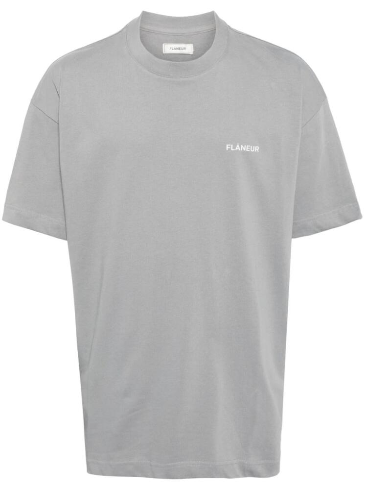 FLÂNEUR logo-print cotton T-shirt - Grey Cover