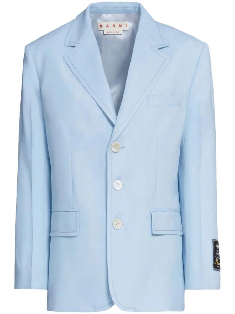 Marni single-breasted wool blazer - Blue Cover