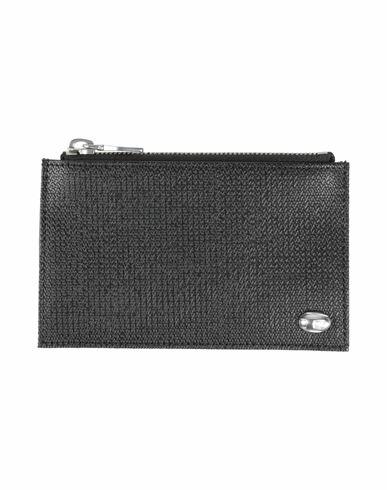 Diesel Man Wallet Black Cow leather, Zinc alloy Cover