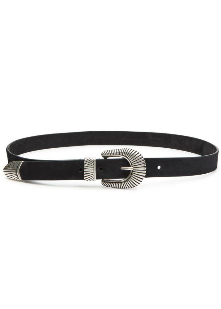 Andersons Belts Western Nubuck Leather Belt - Black And Silver Cover