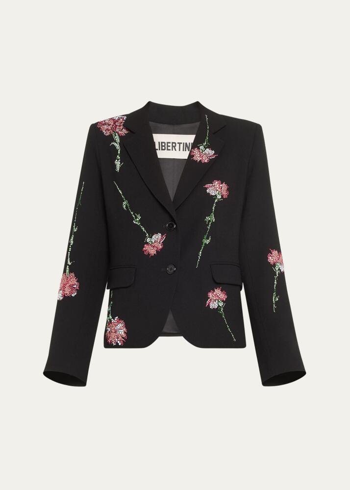 Libertine Cecil Short Blazer Jacket with Pink Carnation Crystal Embellishments Cover