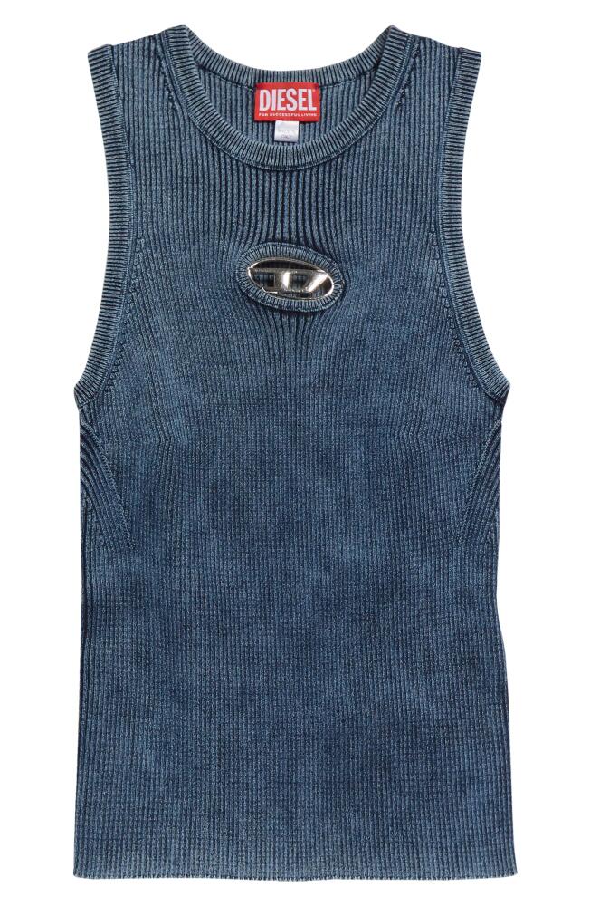 DIESEL M-Anchor Cotton Rib Tank in Blue Cover