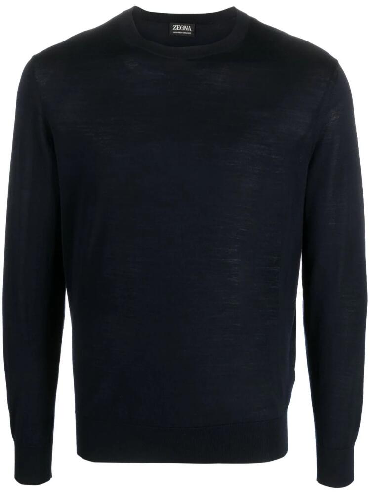 Zegna crew-neck wool jumper - Blue Cover