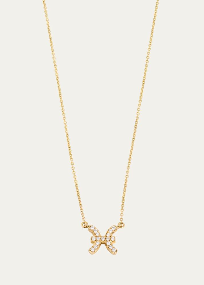 ENGELBERT Star Sign Necklace, Pisces, in Yellow Gold and White Diamonds Cover