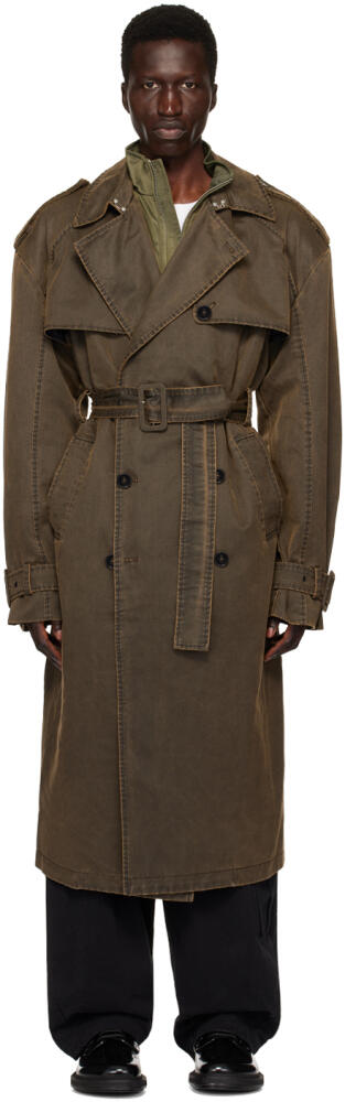 Han Kjobenhavn Brown Oversized Coated Trench Coat Cover