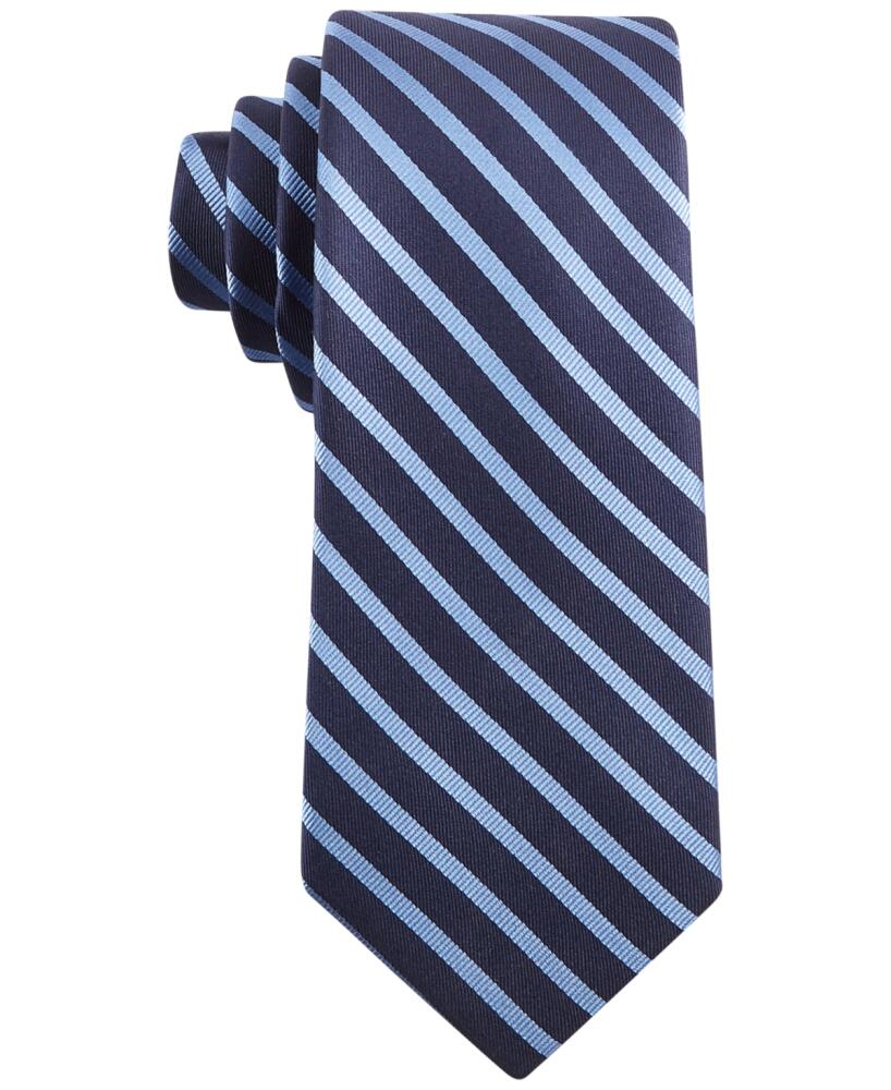 Tommy Hilfiger Men's Exotic Slim Stripe Silk Tie - Blue Cover