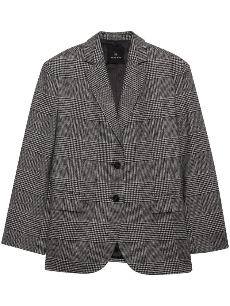 ANINE BING Quinn plaid blazer - Black Cover